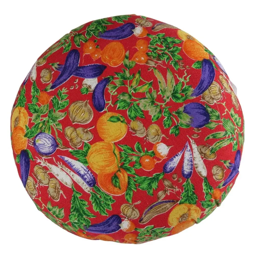 Fabric Gift Basket Veggie Fruit Print Kitchen Decor Red, Soft Approx. 6